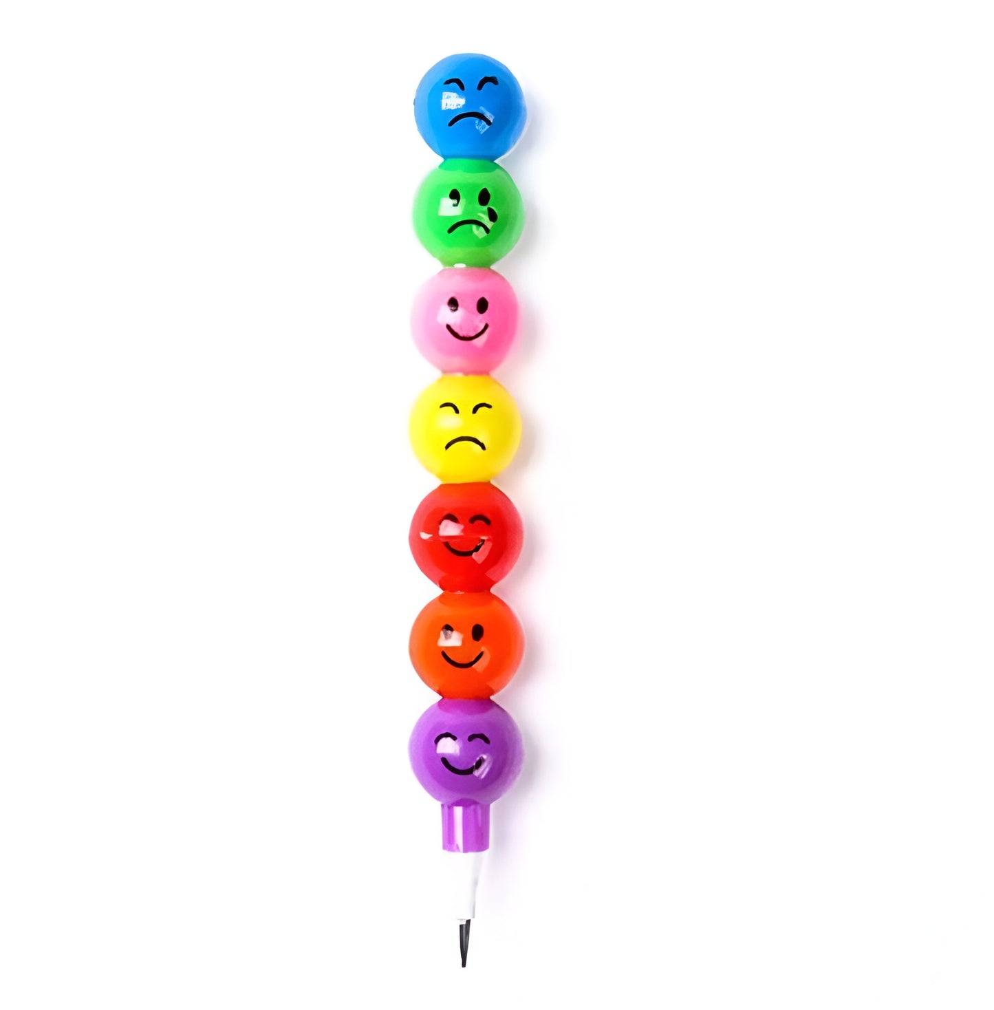 4 Pcs Smiley Cartoon Stationery Pencils – Fun Rainbow Pens with Cute Funny Faces for Kids