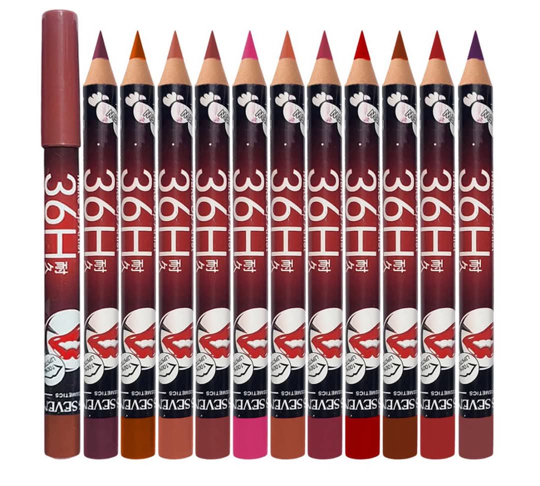 36H Jumbo Lip Liner Pencil Pack – Long-Lasting Nude, Red & Pink Shades for Smooth Lip Definition