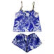 Valerie Digital print silky satin Night wear Cami set for women with eye mask and scrunchies