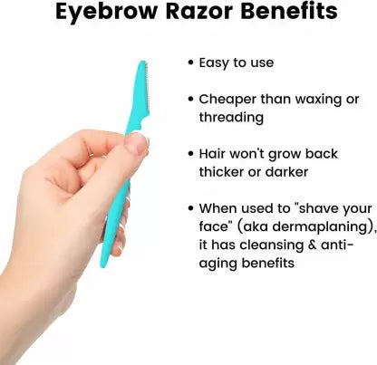 Tinker Eyebrow and Face Razor Set – Pack of 3 Plastic Razors for Precise and Gentle Hair Removal(Random Color)