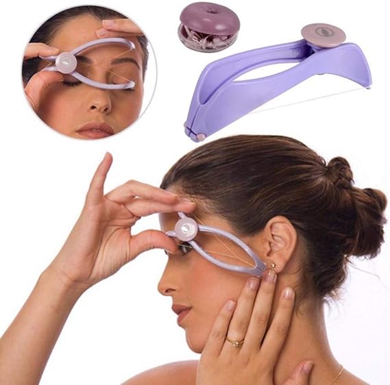 Eyebrow Threading Tool – Modern Plastic Cotton Facial & Body Hair Remover for Women - Random Color