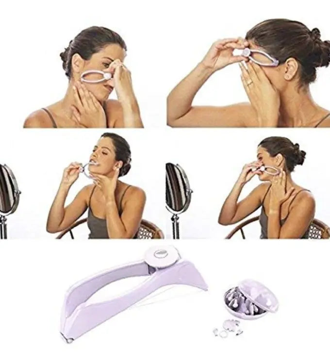 Eyebrow Threading Tool – Modern Plastic Cotton Facial & Body Hair Remover for Women - Random Color