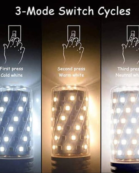 E14 LED Corn Light Lamp Bulb | 3 in 1 light modes Chandelier, Candle LED Light For Home & Decoration - 12W/16W