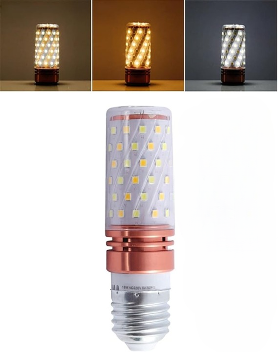 E27 LED Corn Light Lamp Bulb | 3 in 1 light modes Chandelier, Candle LED Light For Home & Decoration - 12W/16W