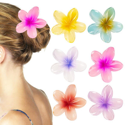 1 Pc - Flower Hair Clip Colorful Hair Band For girls & Women - Small, Orange