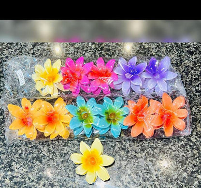 1 Pc - Flower Hair Clip Colorful Hair Band For girls & Women - Small, Orange