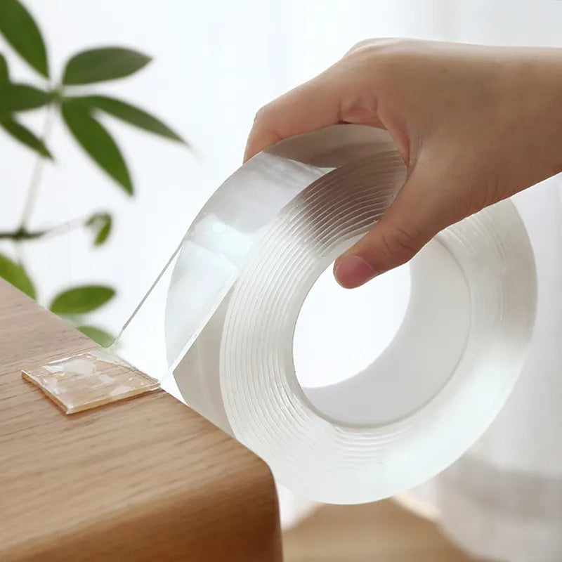 Nano Tape Double Sided Tape Self Adhesive Nano Tape for Kitchen Walls Photos Posters Fixing Balloon Home Office - 3 Meter