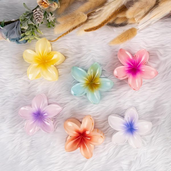 1 Pc - Flower Hair Clip Colorful Hair Band For girls & Women - Small, Orange