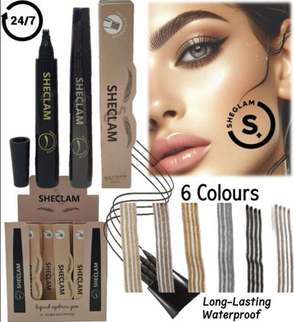 24 Hours Waterproof Liquid Eyebrow Pen - Black
