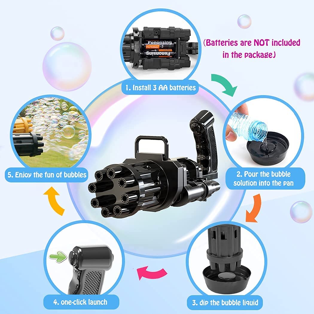 Automatic Bubble Gun For Kids | Water Gatling Play Gun for Boys & Girls