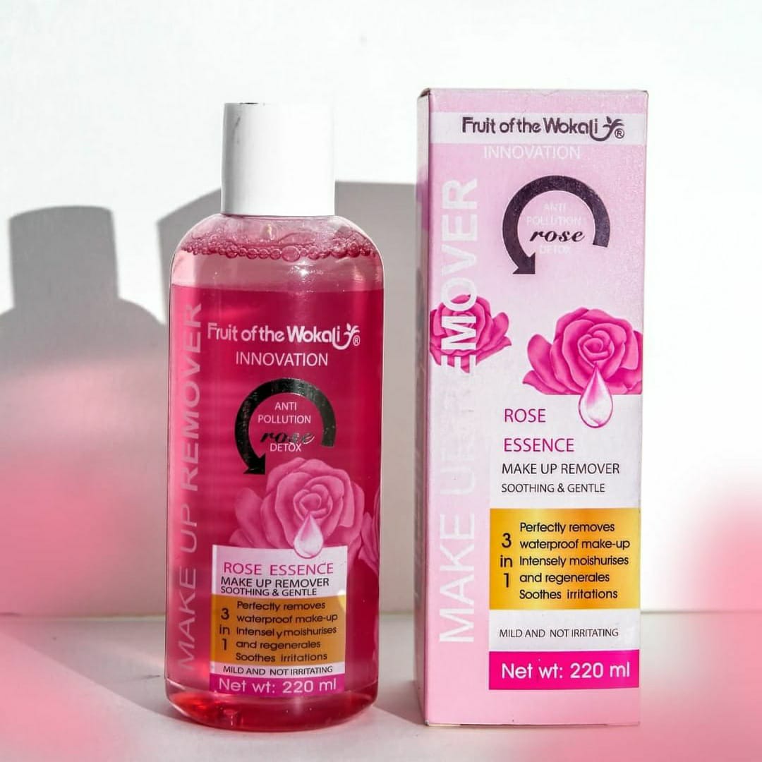 Wokali 3 in 1 Rose Essence Makeup Remover 220ml