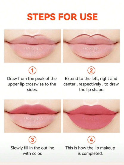 HUDAMOJI Ultra Matte Finish Lip Gloss And Lip Liner Lip Contour Set - Nude