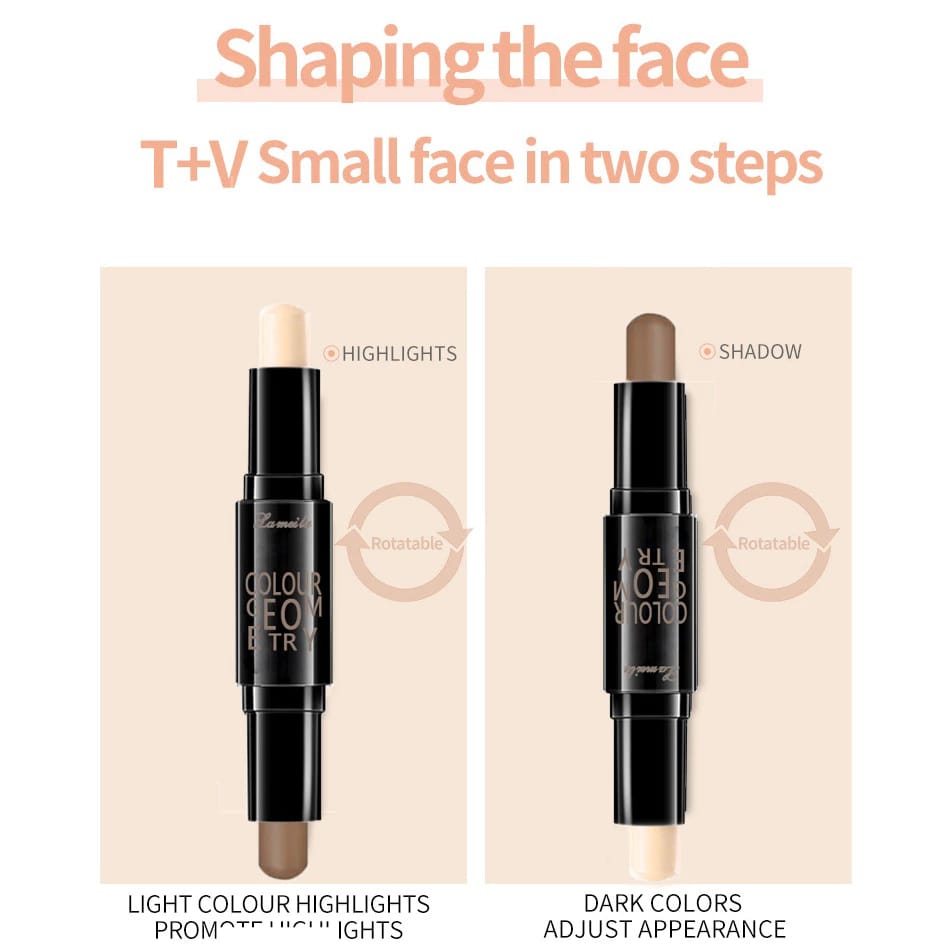 3D Concealer Stick Highlighter Face Contour Pen Long Lasting Face Contour Pen - Shade 1