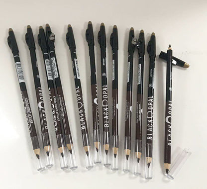 2 in 1 BLK/OPL Eye Pencil With Sharpener, Makeup Smooth Cosmetic Beauty Eyebrow Tool