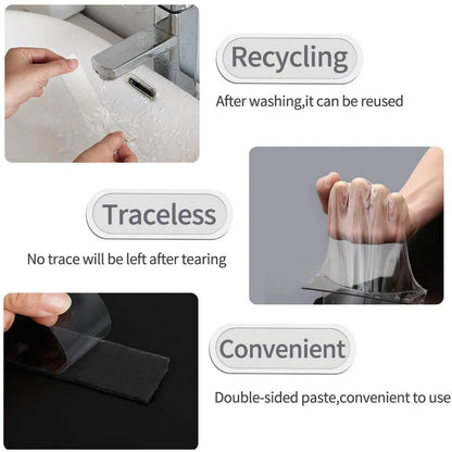 Nano Tape Double Sided Tape Self Adhesive Nano Tape for Kitchen Walls Photos Posters Fixing Balloon Home Office - 3 Meter