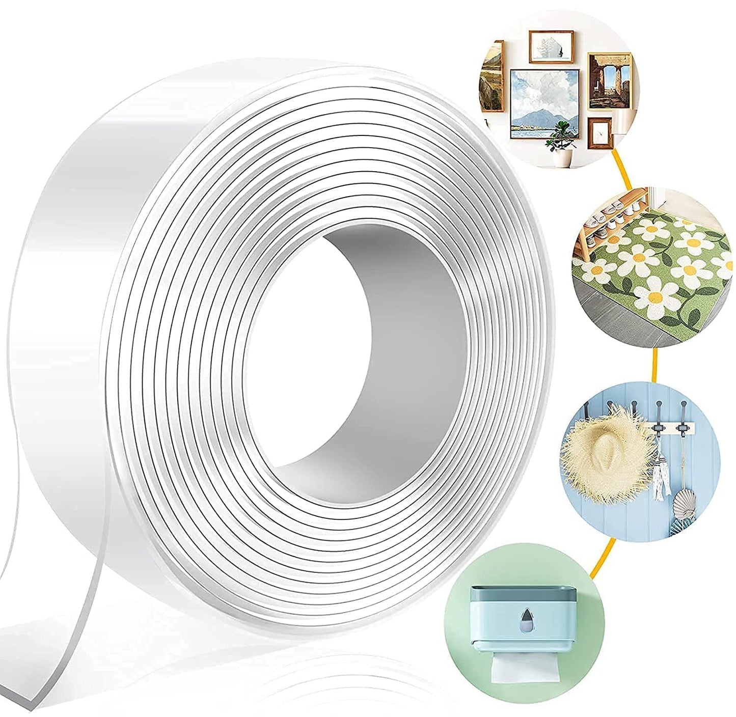Nano Tape Double Sided Tape Self Adhesive Nano Tape for Kitchen Walls Photos Posters Fixing Balloon Home Office - 3 Meter