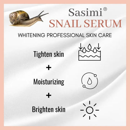 Sasimi Snail Serum High Quality Anti Aging Moisturizing & Whitening Serum For Pores & Acne 30Ml