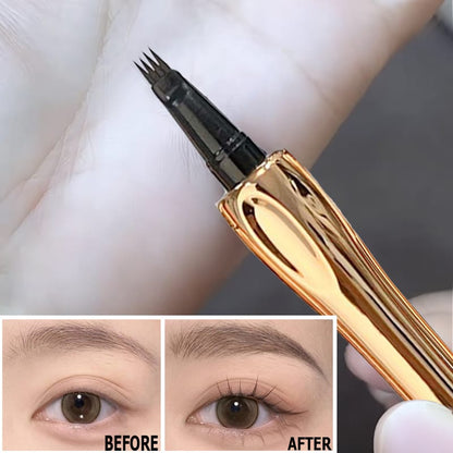 ( Tattoo brow) 4 Points Tip Tattoo Pen | 4 Tip Tattoo Eyebrow Pen | Eyebrow Pencil Creates Natural Makeup Effect - Black