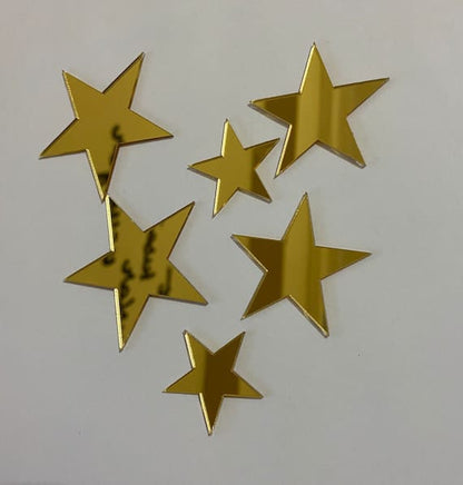 15 stars Mirror Matrial Acrylic Wall Art Decor star Stickers Decals for Kids Girls Bedroom Bathroom Playroom golden