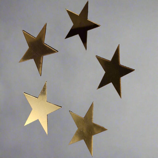 15 stars Mirror Matrial Acrylic Wall Art Decor star Stickers Decals for Kids Girls Bedroom Bathroom Playroom golden