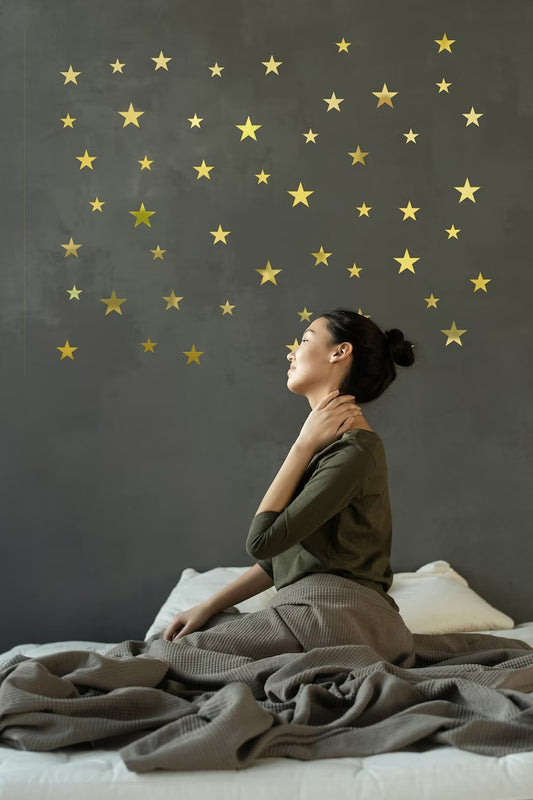 15 stars Mirror Matrial Acrylic Wall Art Decor star Stickers Decals for Kids Girls Bedroom Bathroom Playroom golden