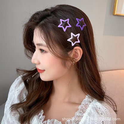 Pack Off 06  Star Design Girl Hair Clip | Hair Clip For Women | Best Quality Hair Clip ( Random Color )