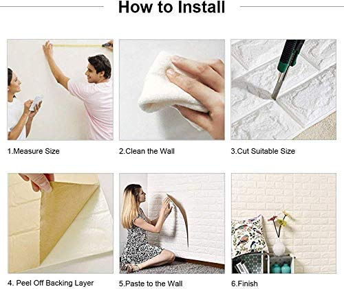 14 by 14 Inches 3D Wall Panels-Peel and Stick Foam-3D Brick Wallpaper-Self-Adhesive Wallpaper for Interior Wall Décor(1 peice )