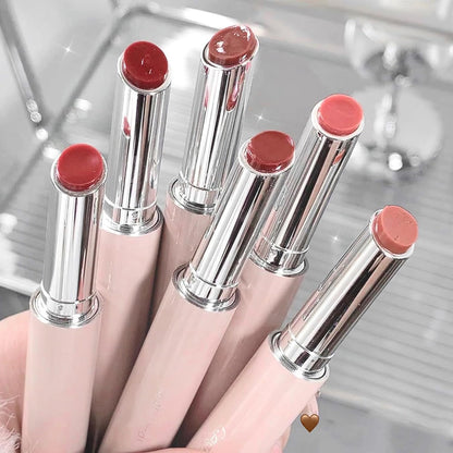 Velvety Texture Lipstick Glossy Lipstick Long Lasting Moisturizing Tinted Lip Balm, Plumping Water Lip Glaze Slim Design (random color)