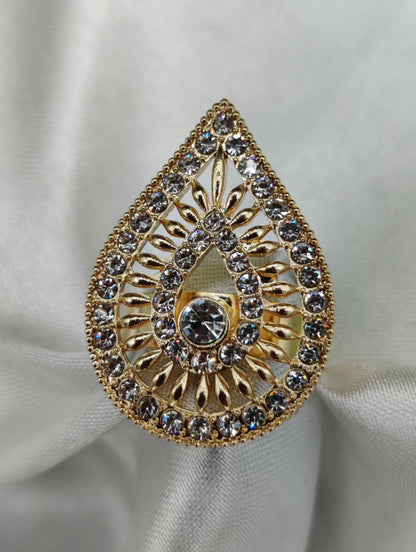 1 Piece Import Radiant Teardrop Crystal Embellished Ring | Best Quality Adjustable Ring For Girls & Women | Ring For Every Occasion