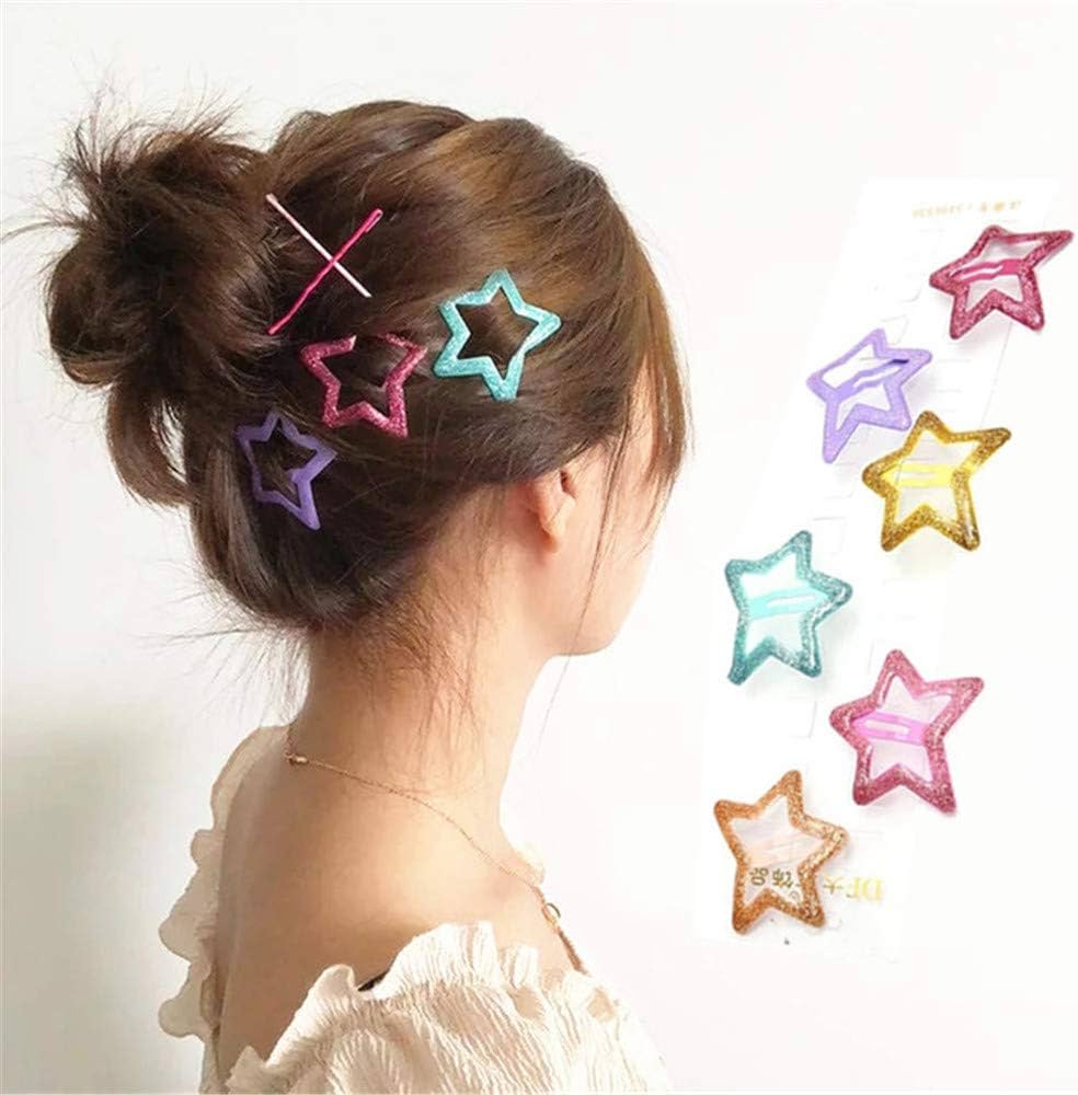 Pack Off 06  Star Design Girl Hair Clip | Hair Clip For Women | Best Quality Hair Clip ( Random Color )