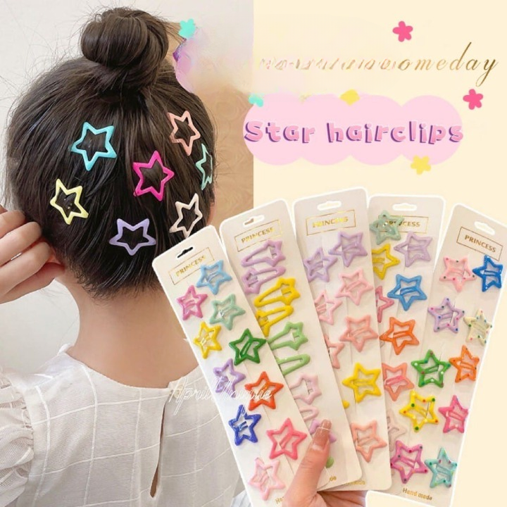 Pack Off 06  Star Design Girl Hair Clip | Hair Clip For Women | Best Quality Hair Clip ( Random Color )