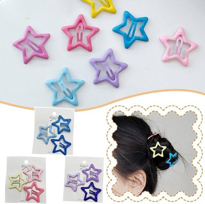Pack Off 06  Star Design Girl Hair Clip | Hair Clip For Women | Best Quality Hair Clip ( Random Color )
