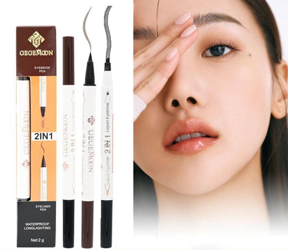 2 in 1 Gegemoon Liquid Eyebrow & Eyeliner | Long Lasting Liquid Eyeliner & Eyebrow Pencil