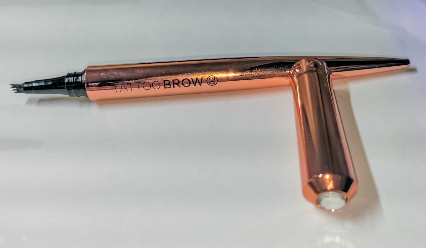 ( Tattoo brow) 4 Points Tip Tattoo Pen | 4 Tip Tattoo Eyebrow Pen | Eyebrow Pencil Creates Natural Makeup Effect - Black