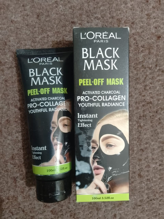 L'Oreal Paris Deep Cleansing Peel-Off Blackhead Remover Face Mask with Collagen – Pore-Minimizing, Purifying Formula for Smooth, Radiant Skin – 100ml Tube for All Skin Types