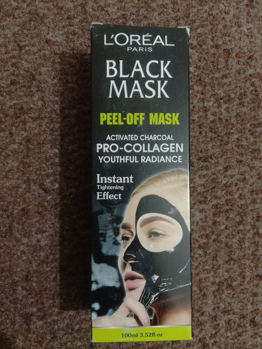 L'Oreal Paris Deep Cleansing Peel-Off Blackhead Remover Face Mask with Collagen – Pore-Minimizing, Purifying Formula for Smooth, Radiant Skin – 100ml Tube for All Skin Types