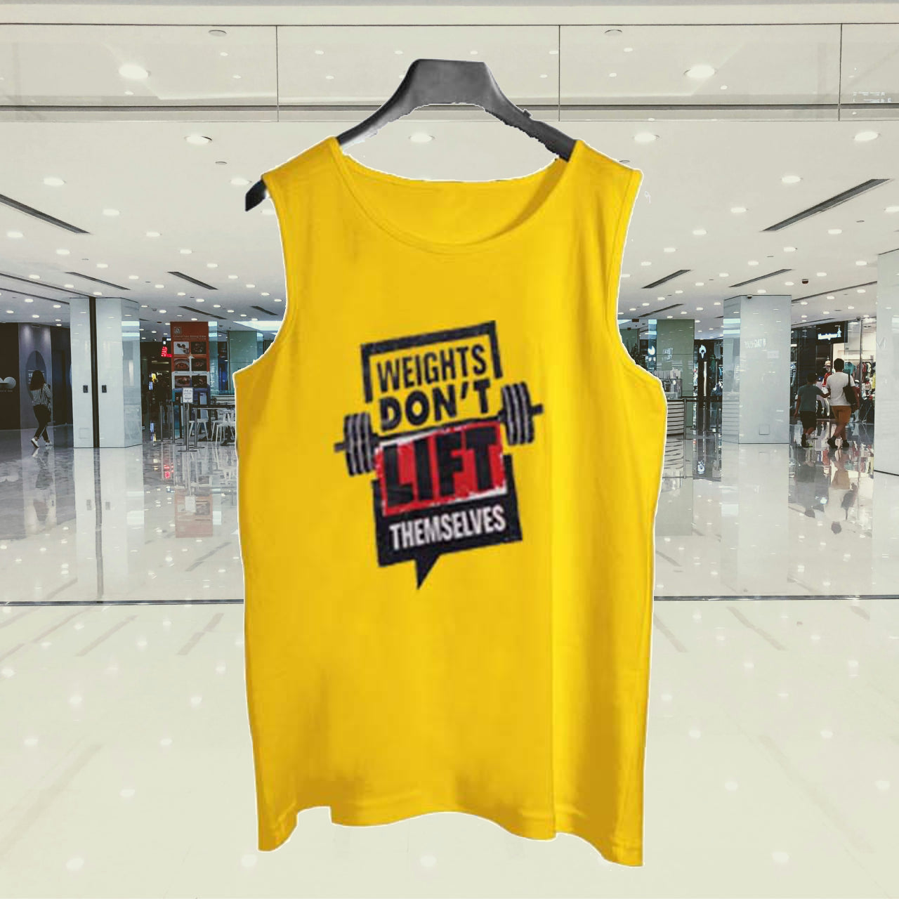 Yellow Jersey Weight Dont Lift Printed [Yellow] | Gym Sando Tanks Top For Men