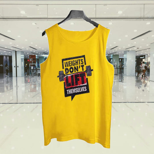 Yellow Jersey Weight Dont Lift Printed [Yellow] | Gym Sando Tanks Top For Men