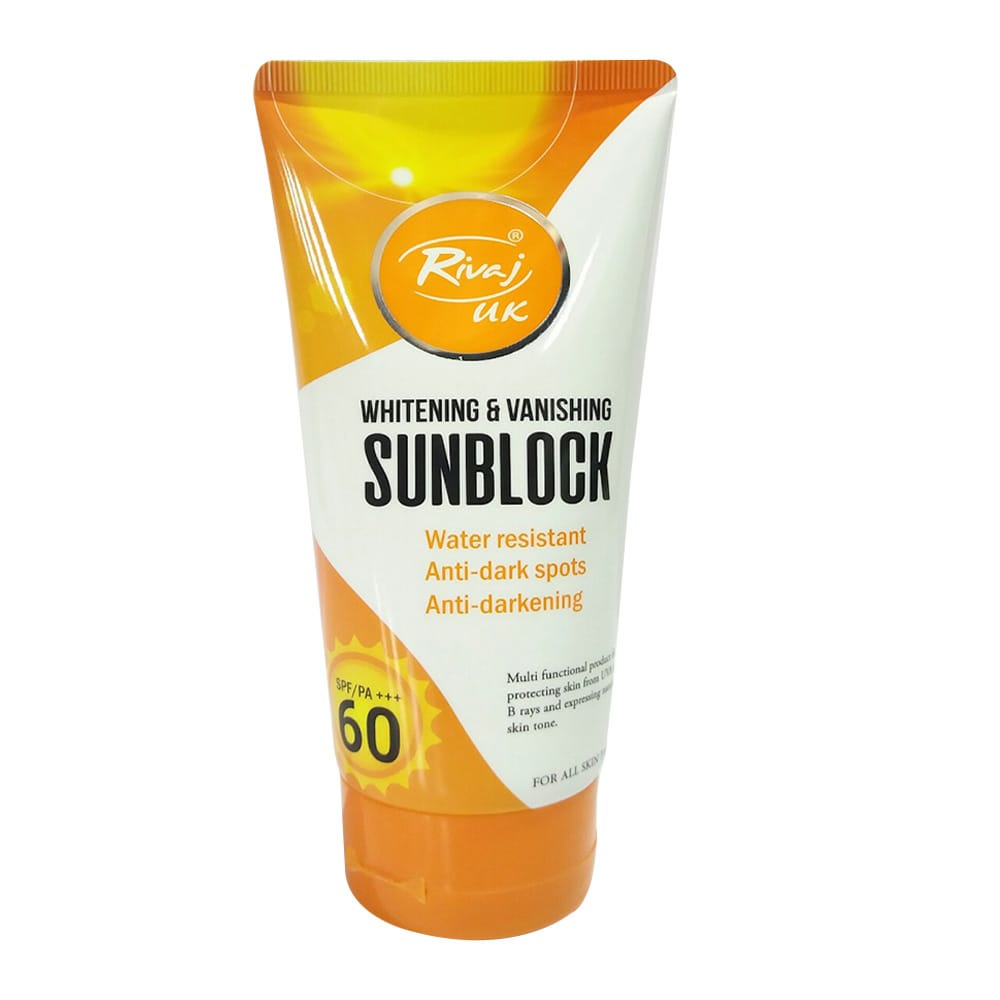 Rivaj Sunblock Whitening & Vanishing SPF60 Ideal for all skin types [150ml]