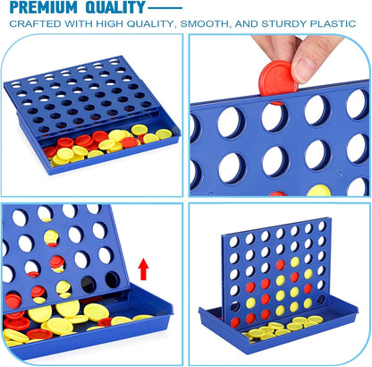 4 IN A ROW Board Game for Kids / Travel Board Game / Board Games Indoor & Outdoor