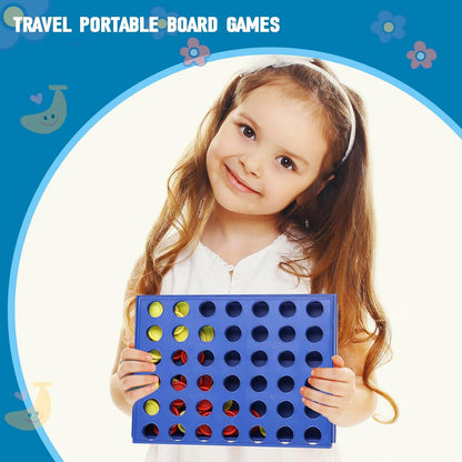 4 IN A ROW Board Game for Kids / Travel Board Game / Board Games Indoor & Outdoor