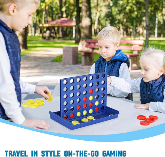 4 IN A ROW Board Game for Kids / Travel Board Game / Board Games Indoor & Outdoor