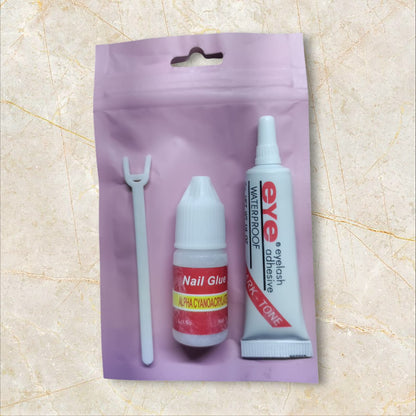 2 in 1 Eyelashes Glue & Nail Glue, Eyelashes and Nails Glue Pack | Best Quality Glues For Eyelashes & Nails | 2 in 1 Glue Set
