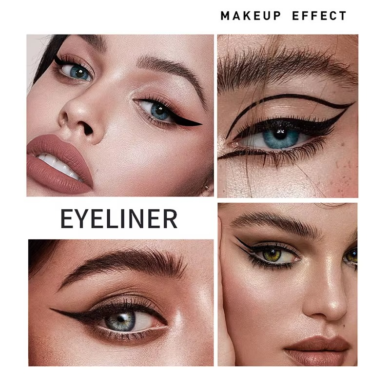 2 in 1 Winged Stamp Liquid Eyeliner Pencil Waterproof Fast Dry Lasting Black Eye Liner Pen | 2 in 1 Fit Colors Eyeliner For Girls | Eyeliner Pen  - Pack Of 01