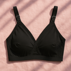 Black SADA Cotton Bra – Soft 3 Hook Support Bra for Women