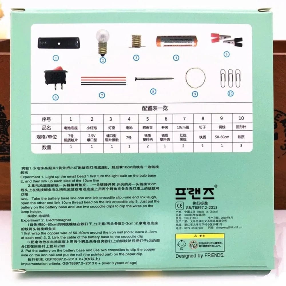 DIY Electrical Circuit Learning Set for Kids – Safe Educational Science Experiment Kit for Building Basic Circuits,
