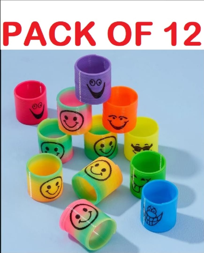 Pack of 12 Magic Slinky Spring Finger Fidget Toys – Stress Relief Sensory Toy for Kids & Adults,