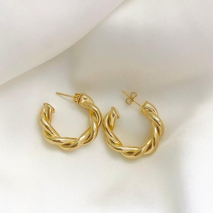 Twisted Sparkling Earrings for Women | Stylish Fashion Jewelry | Available in Silver & Golden | Perfect for Parties, Weddings & Daily Wear (WJ-101)