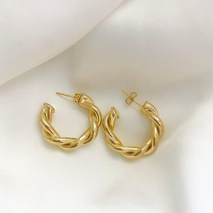 Twisted Sparkling Earrings for Women | Stylish Fashion Jewelry | Available in Silver & Golden | Perfect for Parties, Weddings & Daily Wear (WJ-101)