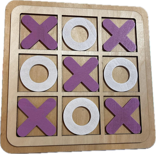 Wooden Tic-Tac-Toe Board Game – Classic XO Strategy Game for Kids, Toddlers, Preschoolers & Adults